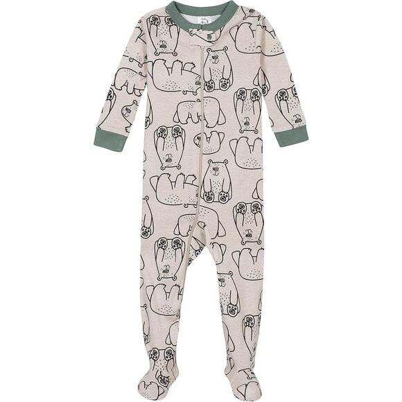 New 4-Pack Gerber Baby Boy Size 9 Months Brown Dog Truck Bear Footed Pajamas - Picture 2 of 6